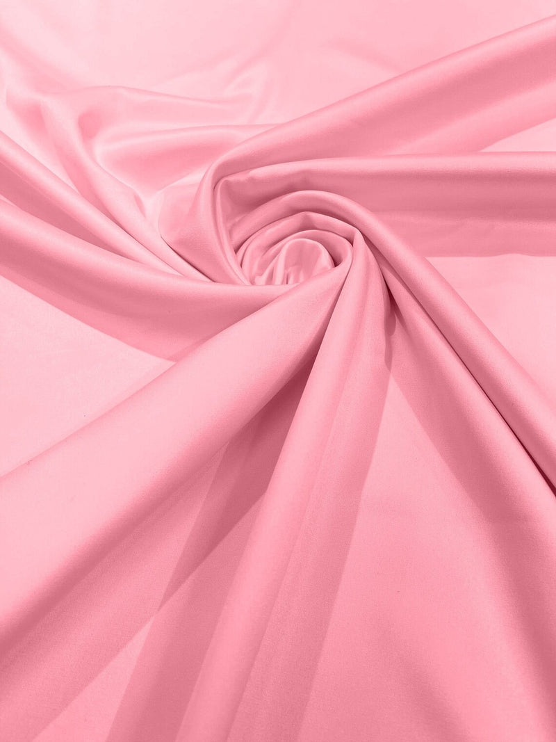 Matte L'Amour Stretch Satin - Candy Pink - Stretch Satin Fabric For Bridal, Prom Dress Sold By Yard