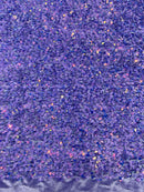 Lilac Iridescent Sequin Fabric: Lavender Stretch Velvet (58/60" Wide)