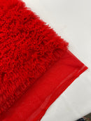 Red Tulle Ruffle Fabric, 60" Wide Waves - Prom Dress Wedding & Decoration