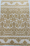 My Lady Beaded Fabric - Champagne - Damask Beaded Sequins Embroidered Fabric By Yard