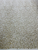 Rhinestone Glitter Mesh Fabric -  Champagne - Shiny Glitter Mesh Rhinestone Detail Fabric by Yard