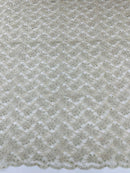 Pearls and Sequins Floral Fabric - Champagne - Embroidered Beaded Sequins Fabric Lace By Yard