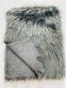 60" Solid Shaggy Faux Fur - Charcoal - Long Pile Luxury Shaggy Soft Faux Fur Fabric By Yard