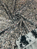 58/60" Velvet Sequins Stretch Fabric - Charcoal - Velvet Sequins 2 Way Stretch Sold By Yard