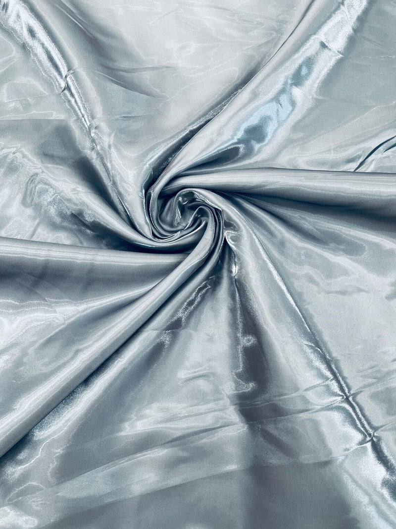 60" Crystal Liquid Satin Fabric - Water Shine Ultra Glossy Shimmer Reflective Bridal Satin Fabric By Yard