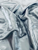 60" Crystal Liquid Satin Fabric - Water Shine Ultra Glossy Shimmer Reflective Bridal Satin Fabric By Yard