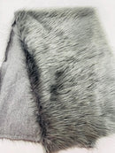 60" Solid Shaggy Faux Fur - Charcoal - Long Pile Luxury Shaggy Soft Faux Fur Fabric By Yard