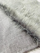 60" Solid Shaggy Faux Fur - Charcoal - Long Pile Luxury Shaggy Soft Faux Fur Fabric By Yard