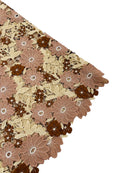 Multi-Color Guipure Lace Fabric - Coffee  - Floral Lace Fabric Sold by The Yard