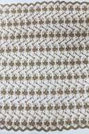 Jasmine Flower Fabric - Coffee - Embroidered Floral Design Lace Mesh Bridal Fabric By Yard