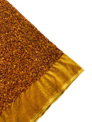 58/60" Velvet Sequins Stretch Fabric - Copper - Velvet Sequins 2 Way Stretch By Yard