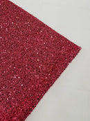Metallic Foil Sequins - Coral - 2 Way Stretch Spandex with 5mm Sequins Fabric by yard