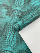Caiman Gator Vinyl - Upholstery Faux Leather Vinyl Fabric by the Yard, Embossed Gator Caiman Fabric Upholstery