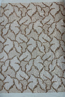 Champagne Beaded Fabric by yard, Bridal beaded, Damask Pattern Beads and Sequins