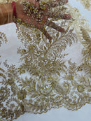 Champagne Silver Rhinestones Glitter Fabric on a Mesh by The Yard | Quinceañera Design Glitter Rhinestones on Mesh Fabric Prom Dress