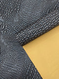 Caiman Gator Vinyl - Upholstery Faux Leather Vinyl Fabric by the Yard, Embossed Gator Caiman Fabric Upholstery