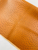 Coñac Ostrich Faux Leather Upholstery By The Yard, Ostrich Embossed Vinyl Leather 54" Wide