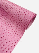 Pink Ostrich Faux Leather Upholstery By The Yard, Ostrich Embossed Vinyl Leather 54" Wide