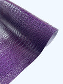 Purple Faux Crocodile Vinyl Leather Upholstery Fabric By The Yard, Big 3D Crocodile Vinyl Fabric