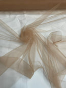 Illusion Mesh Fabric - Dark Nude  - 60" Illusion Mesh Sheer Fabric Sold By The Yard