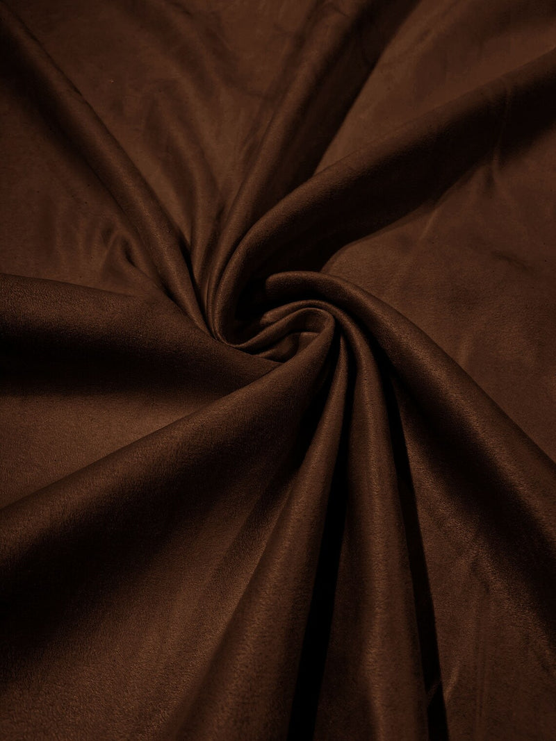 58" Faux Micro Suede Fabric - Dark Brown - Polyester Micro Suede Fabric for Upholstery / Crafts / Costume By Yard