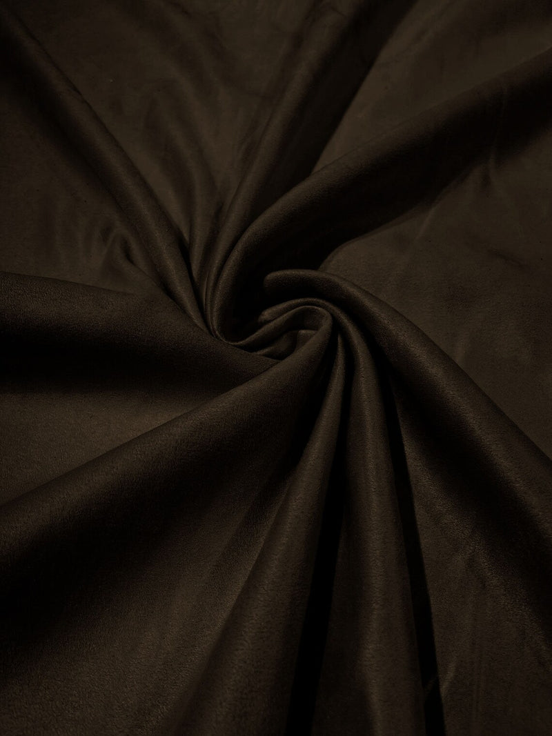 58" Faux Micro Suede Fabric - Dark Chocolate - Polyester Micro Suede Fabric for Upholstery / Crafts / Costume By Yard