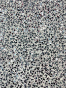 Beaded Sequins Pearl Fabric - Dark Grape -  Embroidered Pearl Beads and Sequins on Lace By Yard