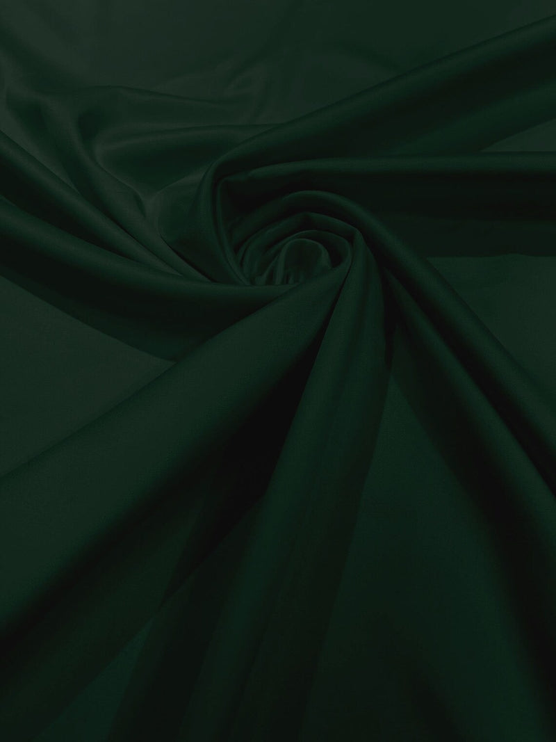 Matte L'Amour Stretch Satin - Dark Hunter Green - Stretch Satin Fabric For Bridal, Prom By Yard