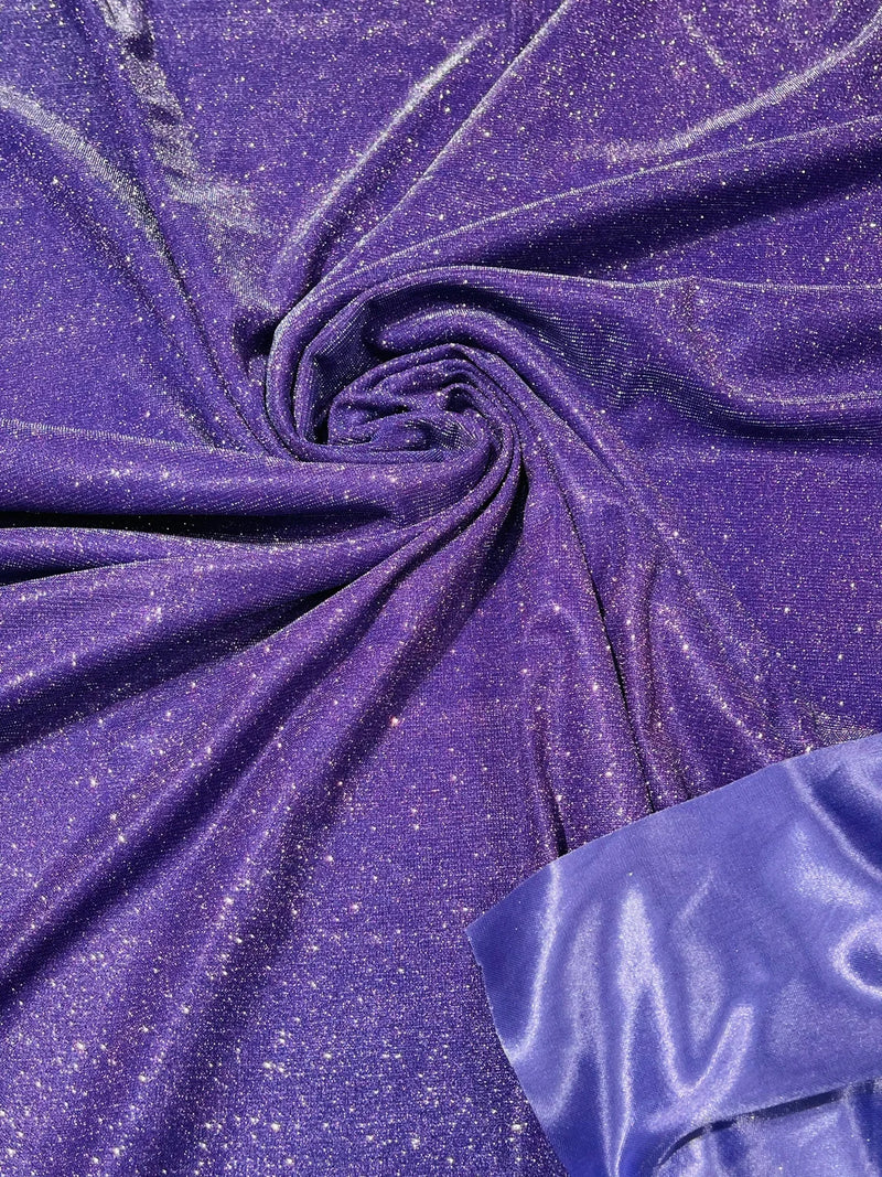 Shimmer Glitter Fabric - Dark Lavender - Luxury Sparkle Stretch Solid Fabric Sold By Yard