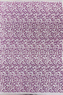 Small Glitter Flower Fabric - Dark Lavender - Shimmer Glitter Flower Design on Mesh Lace By The Yard