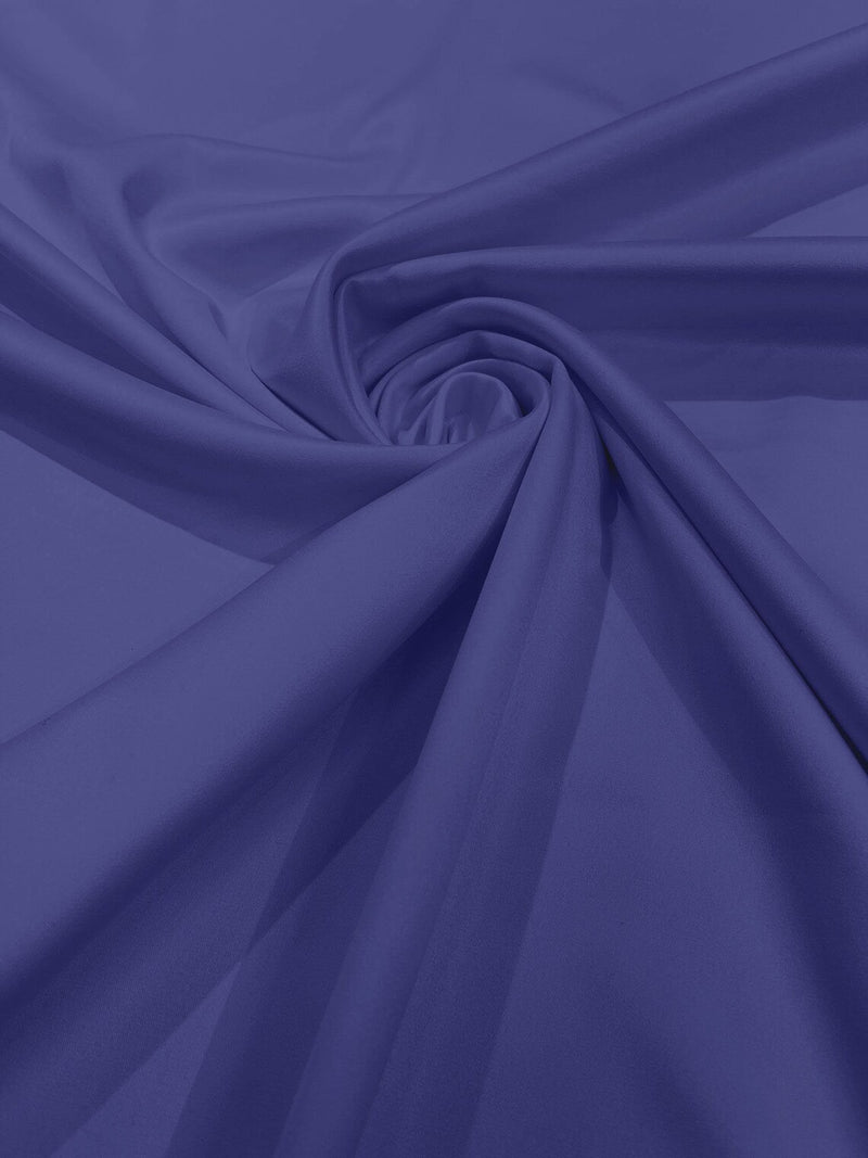 Matte L'Amour Stretch Satin - Dark Lavender - Stretch Satin Fabric For Bridal, Prom Dress Sold By Yard