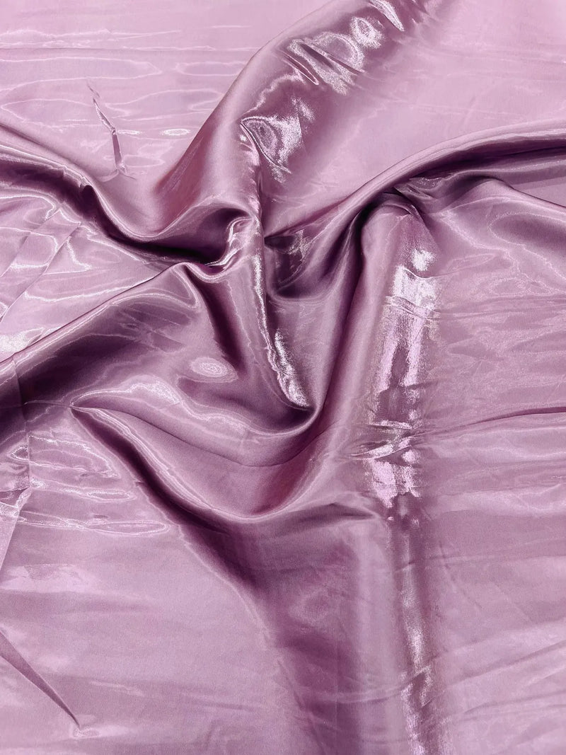 60" Crystal Liquid Satin Fabric - Water Shine Ultra Glossy Shimmer Reflective Bridal Satin Fabric By Yard