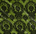 Flocked Damask Taffeta Fabric - Flocked Velvet Fancy Damask Design Taffeta Sold By Yard