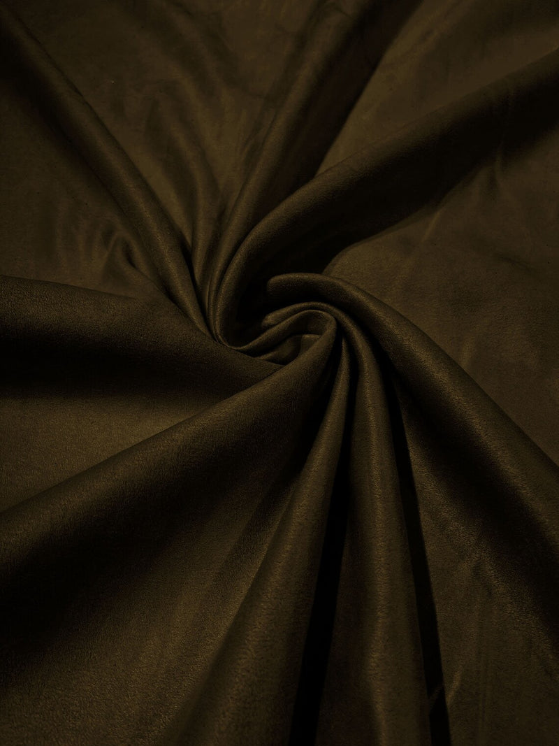 58" Faux Micro Suede Fabric - Dark Olive - Polyester Micro Suede Fabric for Upholstery / Crafts / Costume By Yard