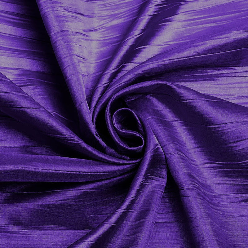 Crushed Taffeta Fabric - Dark Purple - 54" Wide Crushed Taffeta Creased Fabric Sold by Yard