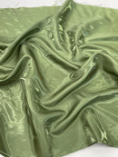 60" Crystal Liquid Satin Fabric - Water Shine Ultra Glossy Shimmer Reflective Bridal Satin Fabric By Yard