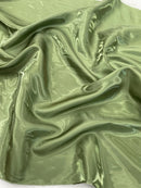 60" Crystal Liquid Satin Fabric - Water Shine Ultra Glossy Shimmer Reflective Bridal Satin Fabric By Yard