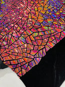 Mirror Sequins Velvet - Dusty Pink Iridescent - Shiny Mirror Cut Sequins on Velvet By Yard