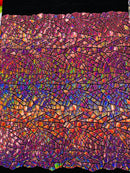 Mirror Sequins Velvet - Dusty Pink Iridescent - Shiny Mirror Cut Sequins on Velvet By Yard