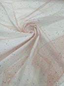 Sparkle Tulle Glitter Fabric - Dusty Rose - Tulle Fabric with Sparkle Glitter Sold By Yard