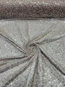 Pearl Sequins Heavy Fabric - Dusty Rose - Heavy Duty Handmade Embroidery Lace Sequins By Yard