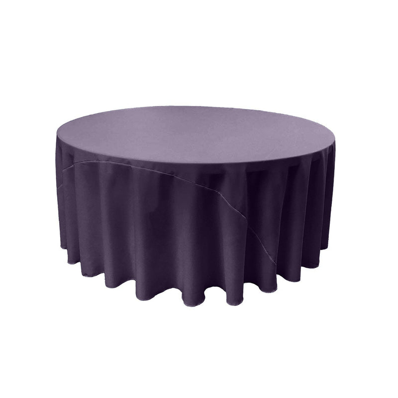 96" Solid Round Drape Tablecloth - 3 Part Stitched Round Full Table Cover Available in Different Sizes (84 Colors)