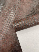 Z Faux Crocodile Vinyl Leather Upholstery Fabric By Yard, Big 3D Crocodile Vinyl Fabric Faux Fake Leather Purses Shoes Wallet