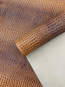 Gator 3D Embossed Vinyl Fabric Faux Fake Leather Vinyl Fabric, Embossed Crocodile Fabric By The Yard Upholstery Purses Shoes