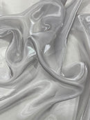 Silver Shine Ultra Glossy Shimmer Bridal Organza By Yard, Liquid Crystal Organza Fabric