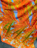 Olivia Sequins Design - Orange / Aqua / Yellow - 4 Way Stretch Multi Color Sequin Fabric on Mesh Sold By Yard