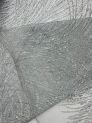 Silver Glitter Mesh Lace Fabric Prom/Dress By The Yard