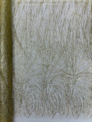 Gold Glitter Mesh Lace Fabric Prom/Dress By The Yard