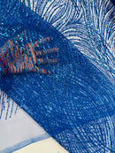 Royal Blue Glitter Mesh Lace Fabric Prom/Dress By The Yard