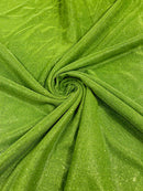 Shimmer Glitter Fabric - Lime Green - Luxury Sparkle Stretch Solid Fabric Sold By Yard
